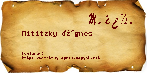 Mititzky Ágnes névjegykártya